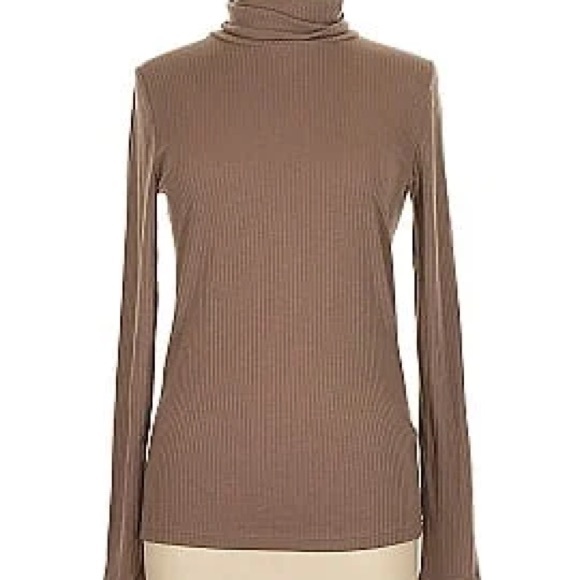 Madewell Ribbed Turtleneck Sweater in Brown SZ XL - Picture 1 of 5